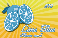 Lime Blue Phone Card $10